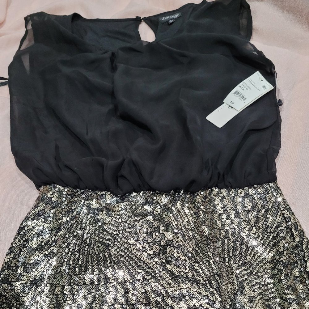 Love Reign Black/Gold Sequin Sleeveless Dress
